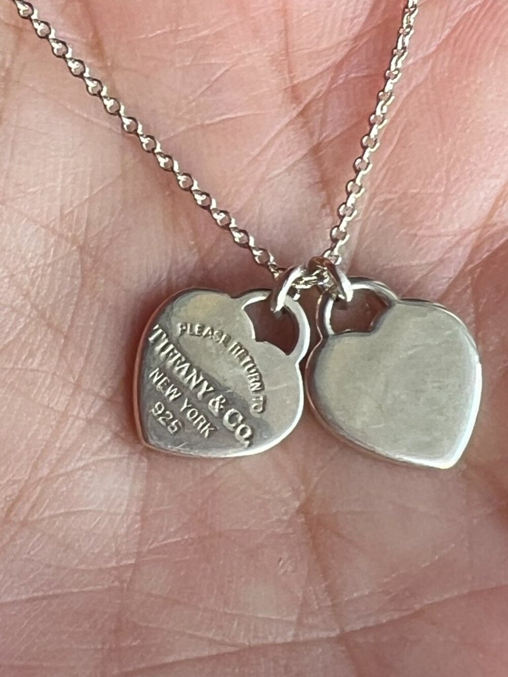 Tiffany & Co Sterling Silver Return to Tiffany Double Heart Tag Necklace - Picture 4 of 12